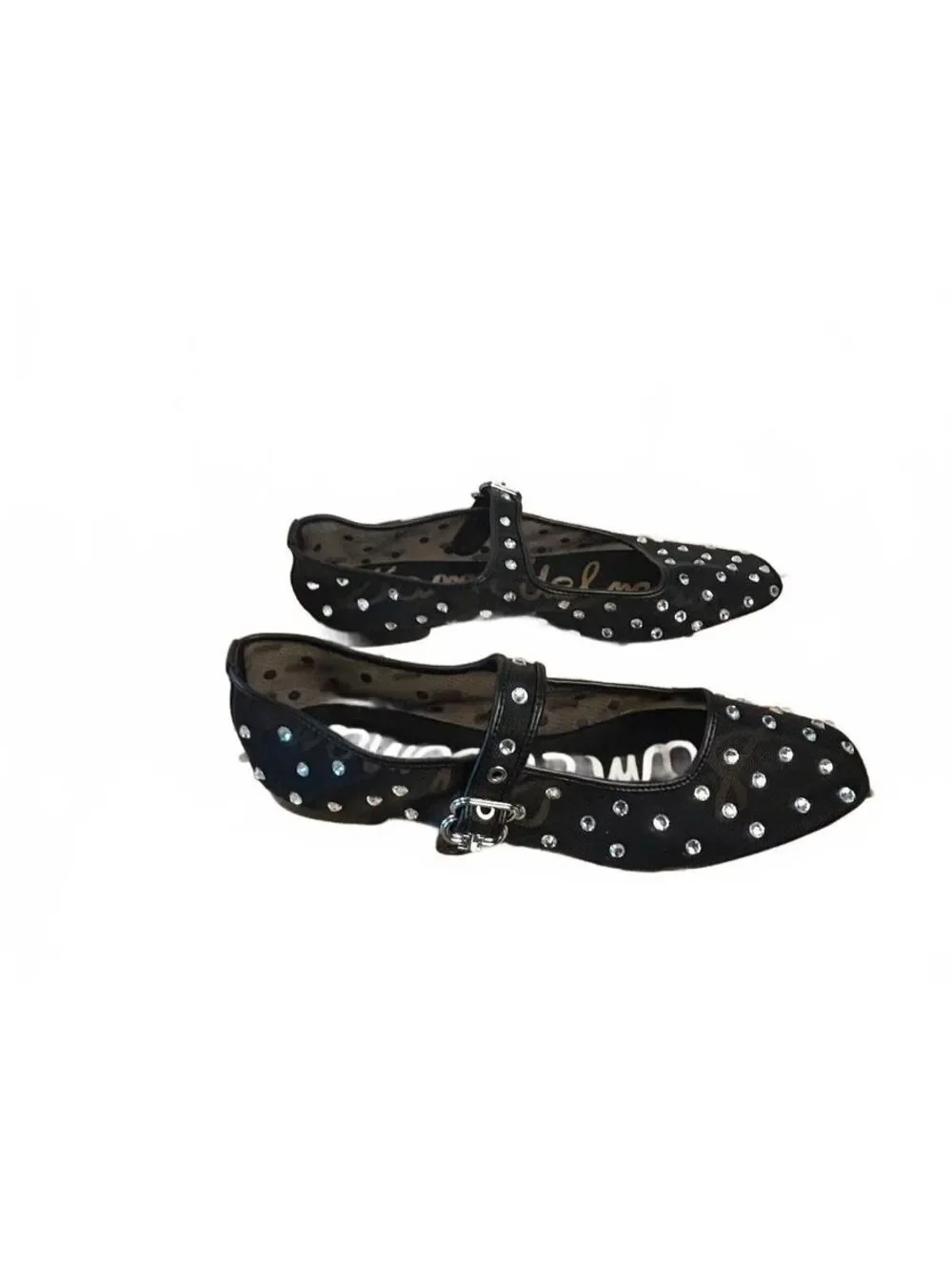 Sam Edelman Women's Black Mary Jane Flats with Rhinestone Accents NWT
